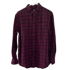 Chaps Performance Flannel Button Down Shirt Mens M Long Sleeve Plaid‎ Red